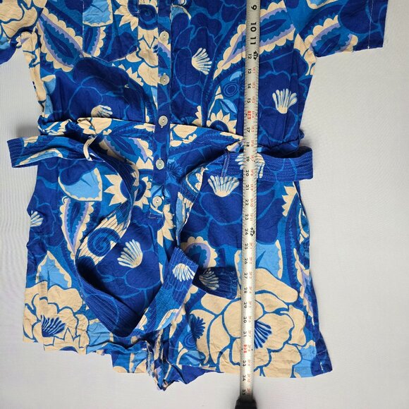 EUC FARM RioTropical Groove Romper Blue and White Size XL - Picture 10 of 10